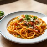 Ración de pasta por persona en plato único